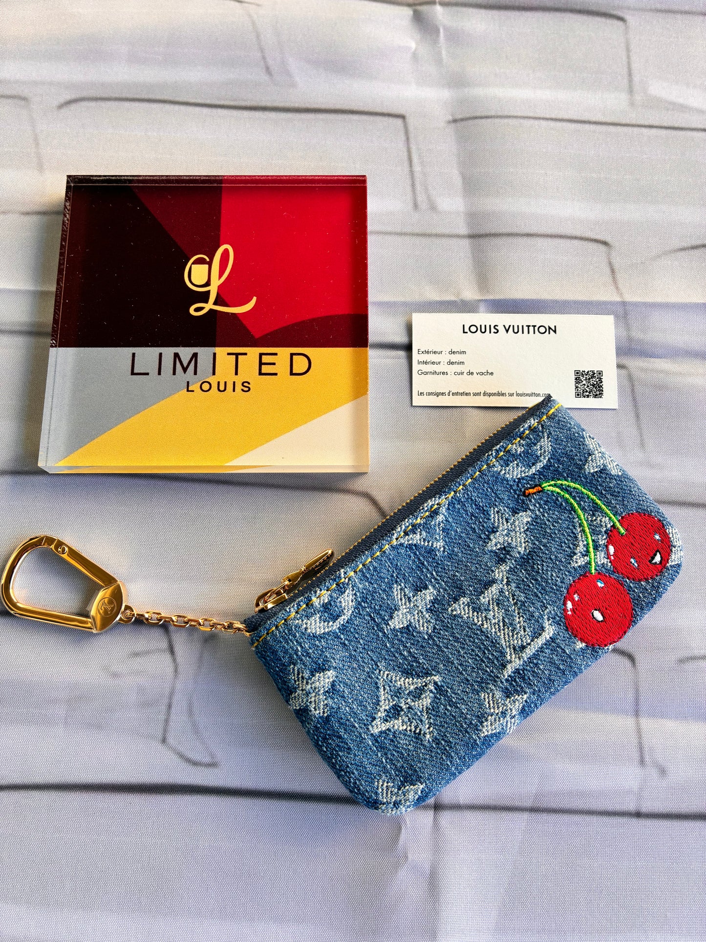 Schlüsseltasche Denim Cerises
